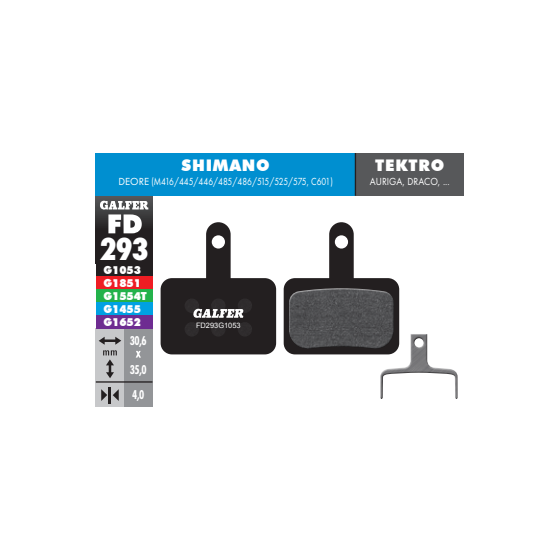 PASTILLAS DISCO GALFER SHIM DEORE STANDAR NEGRA