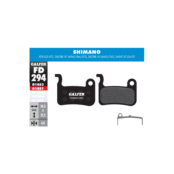 PASTILLAS DISCO GALFER SHIM XT M775/965/966/975 LX M655/765