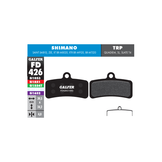 PASTILLAS DISCO GALFER SHIM SAINT(M810),ZEE,XT BR-M8020,XTR M9120 STANDARD