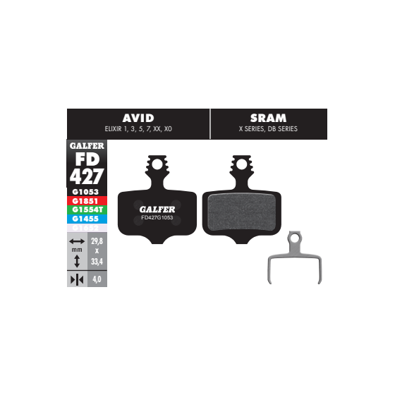 PASTILLAS DISCO GALFER AVID ELIXIR XX/X0/X7/X9 FD427