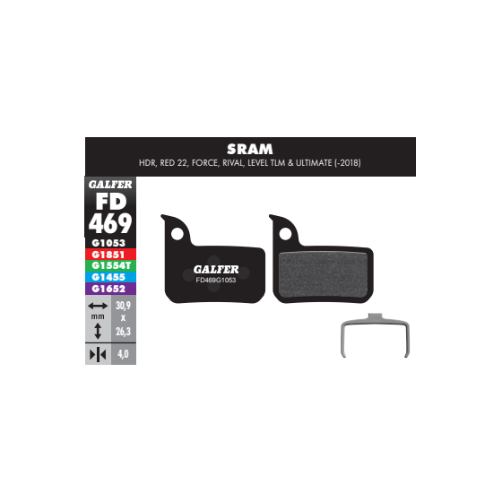 PASTILLAS DISCO GALFER RED 22 RIVAL/FORCE/LEVEL STANDARD