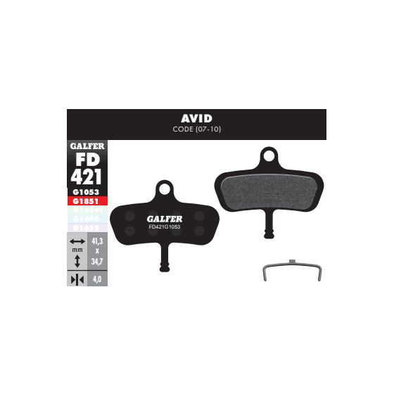 PASTILLAS DISCO GALFER AVID CODE  2007-2010